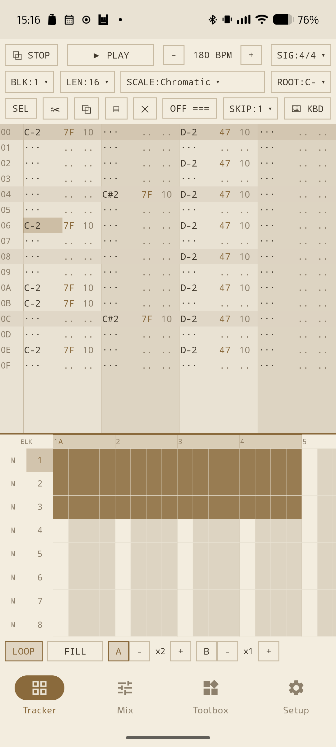 Tracker tab